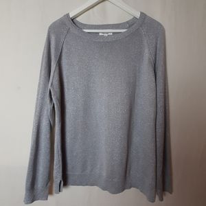 Samantha Brown Silver Metallic Knit Sweater